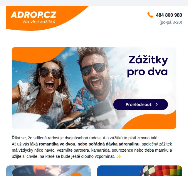 Adrop.cz: Zážitky pro dva od 1 299 Kč – červenec 2026 | Nuslet.cz