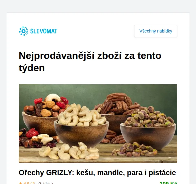 Slevomat: Ořechy GRIZLY a další slevy – červen 2026 | Nuslet.cz