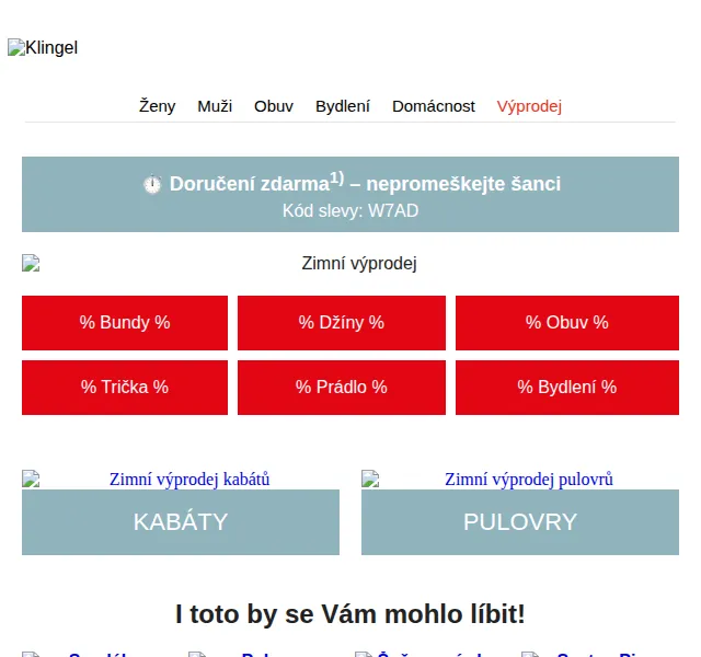 KLiNGEL: Slevy až 60 % – červenec 2026 | Nuslet.cz