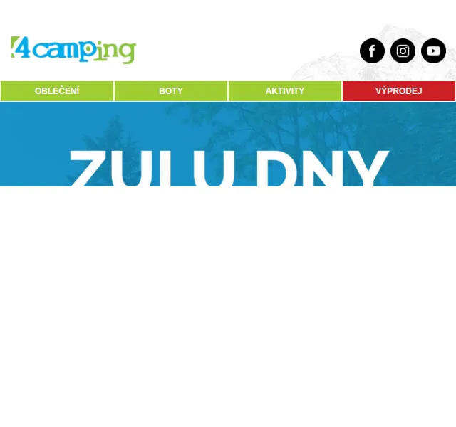 4camping.cz: ZULU dny – sleva až 63 % – červenec 2026 | Nuslet.cz