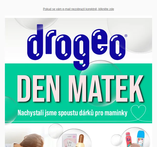 Drogeo: Dárky pro maminky se slevou – červen 2026 | Nuslet.cz