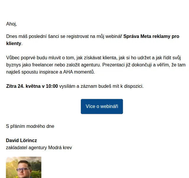 David Lörincz: Získej klienty pro webinář Správa Meta reklamy – červen 2026 | Nuslet.cz