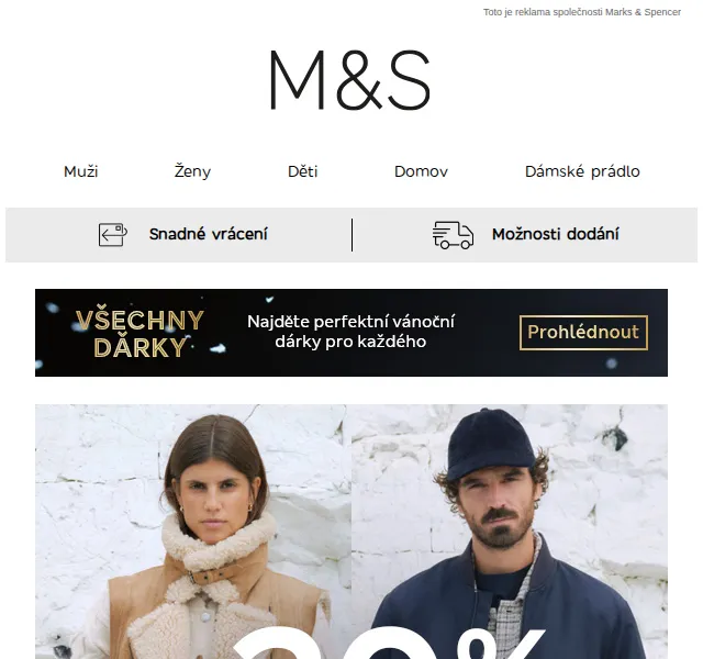 Marks and Spencer: 20% sleva na oblečení na ven – červen 2026 | Nuslet.cz