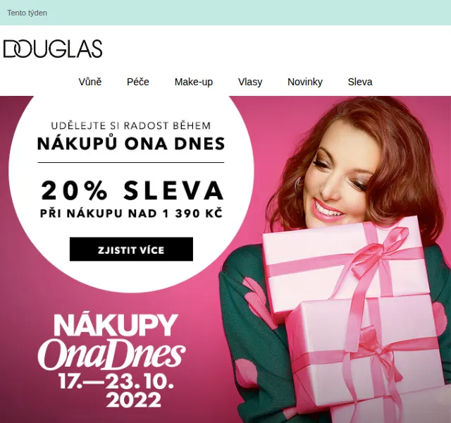 Douglas CZ: 20% sleva na vše – červen 2026 | Nuslet.cz