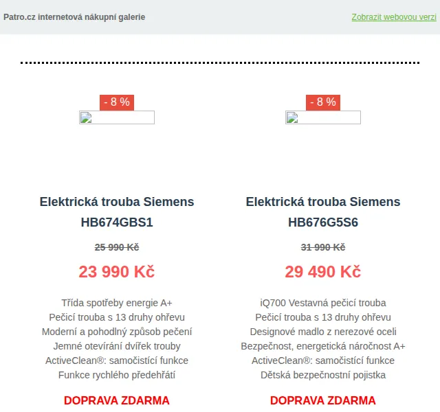Patro.cz: Slevy až 27 % na spotřebiče Siemens – červen 2026 | Nuslet.cz