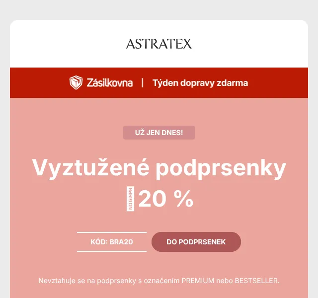 Astratex: 20 % sleva na podprsenky – květen 2026 | Nuslet