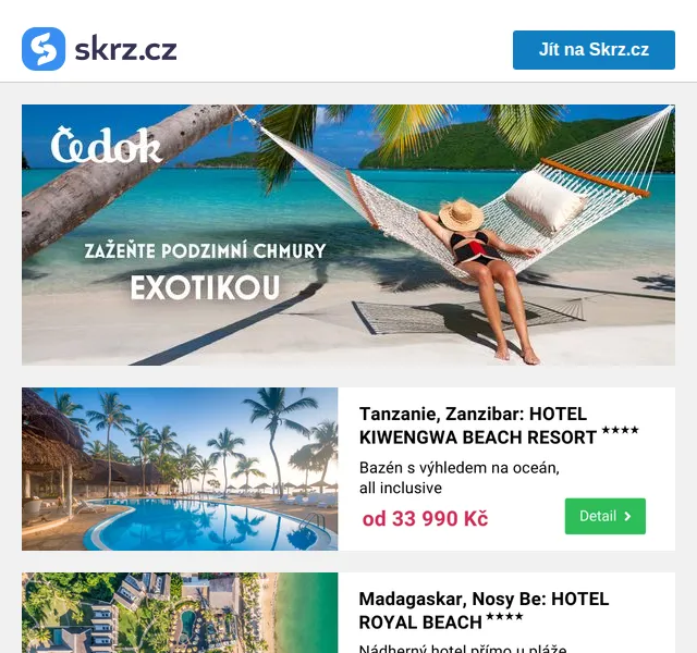 Vánoce na Skrz: Tropický ráj od 20 990 Kč – červen 2026 | Nuslet.cz