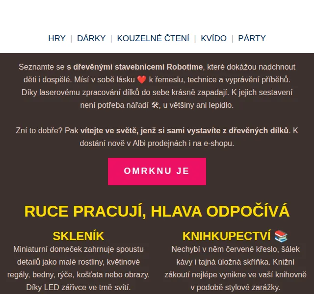 Albi: Dřevěné stavebnice Robotime – červenec 2026 | Nuslet.cz