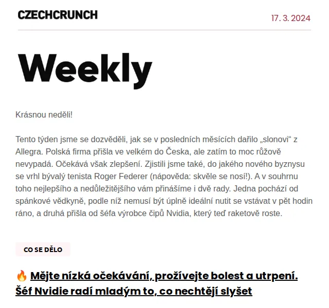 CzechCrunch: Přehled článků a novinek – červenec 2026 | Nuslet.cz