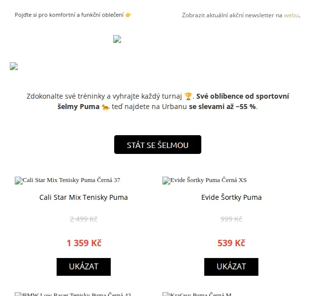 UrbanStore: Puma a Pepe Jeans slevy až 76 % – červen 2026 | Nuslet.cz