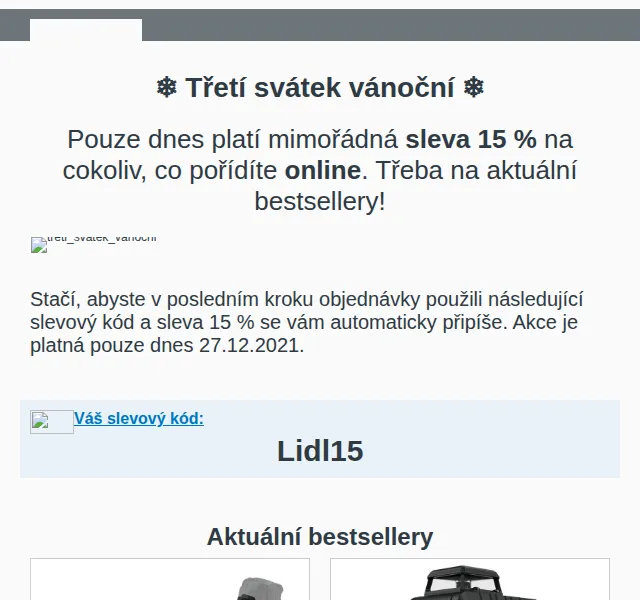 Lidl: Sleva 15 % na vše – prosinec 2021 | Nuslet.cz