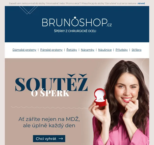BRUNOshop.cz: Soutěž o šperk zdarma k MDŽ – červenec 2026 | Nuslet.cz
