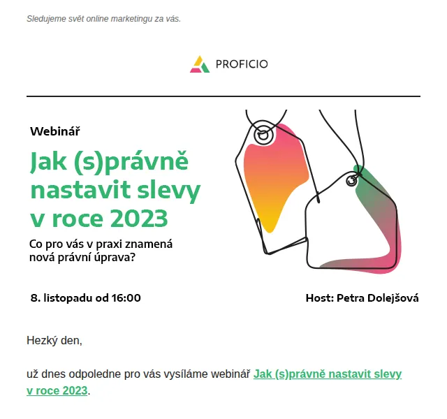 PROFICIO tým: Webinář o slevách v roce 2023 – červen 2026 | Nuslet.cz