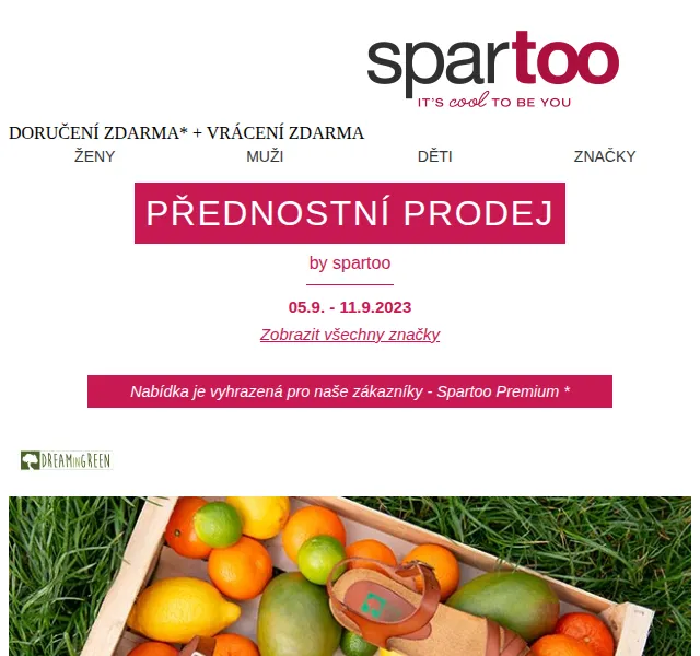 Spartoo: Až -50 % na Dream in Green, Calvin Klein Jeans a HUGO – červenec 2026 | Nuslet.cz
