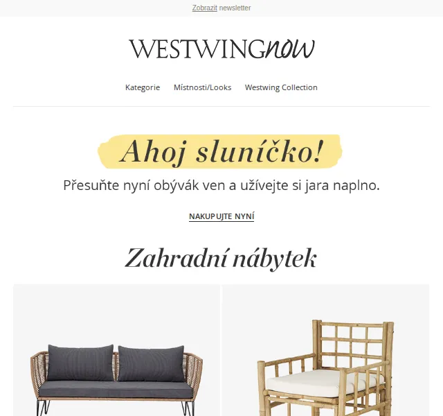 WestwingNow: Velká aktualizace nábytku do exteriéru – červen 2026 | Nuslet.cz