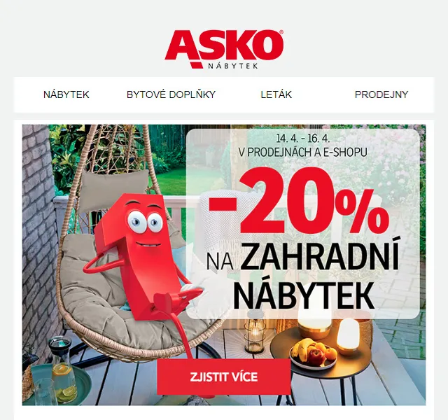 Asko Nábytek: Akce -20 % na zahradu – červenec 2026 | Nuslet.cz