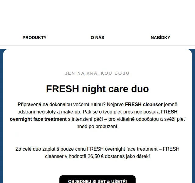 RINGANA: FRESH night care duo – červenec 2026 | Nuslet.cz