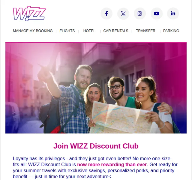 Wizz Air: sleva 10 € na letenky a 5 € na zavazadla – červenec 2026 | Nuslet.cz