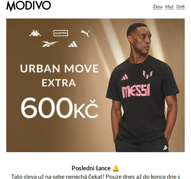 Modivo: sleva 600 Kč na vybrané produkty – červenec 2026 | Nuslet.cz