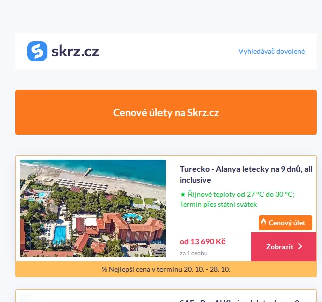 Skrz.cz: Dovolená u moře od 12 390 Kč – říjen 2026 | Nuslet.cz
