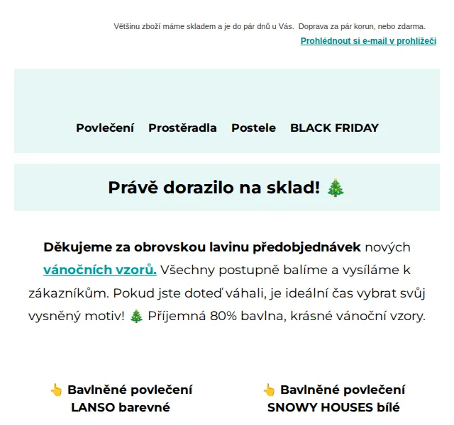 Výprodej povlečení: Vánoční povlečení od 329 Kč – červenec 2026 | Nuslet.cz