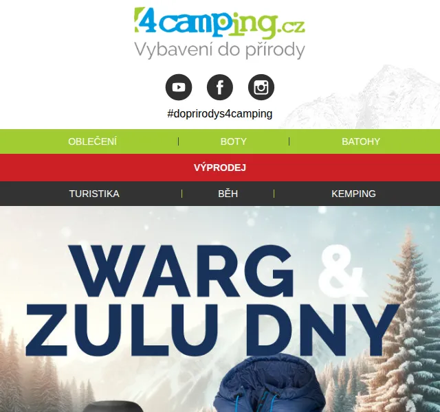 4camping: ZULU & WARG DNY outdoor vybavení – červenec 2026 | Nuslet.cz