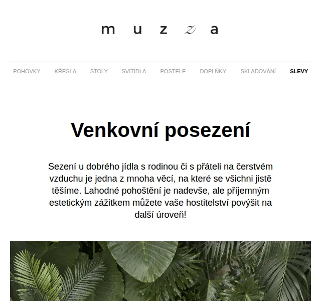 MUZZA: Venkovní posezení se slevami – červenec 2026 | Nuslet.cz