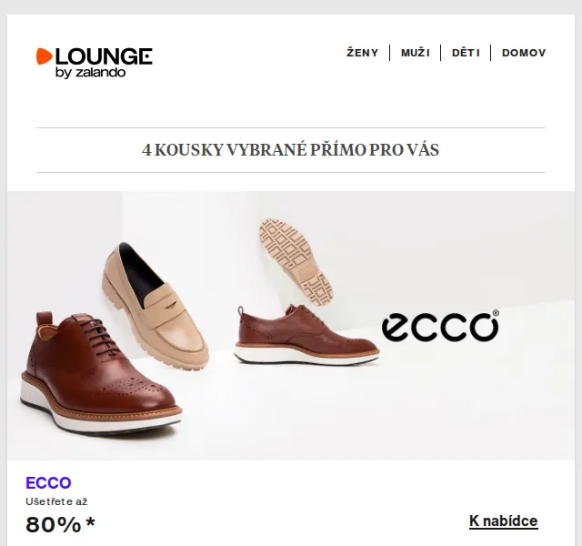 Lounge by Zalando: ECCO, Wal G., Reebok – sleva až 80 % – červenec 2026 | Nuslet.cz