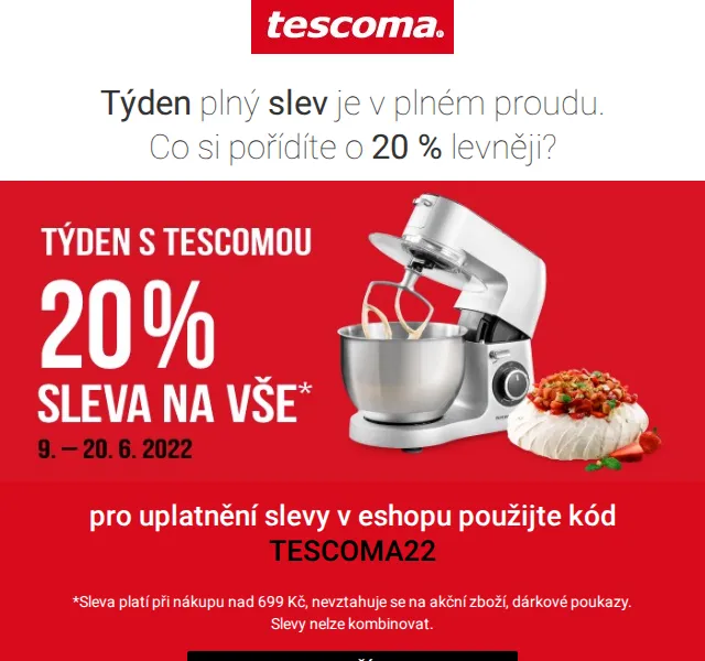 Tescoma: 20% na vše v Týdnu s Tescomou – červenec 2026 | Nuslet.cz