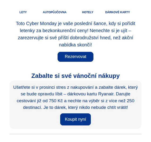 Ryanair: Letenky od 429 Kč – Cyber Monday červenec 2026 | Nuslet.cz