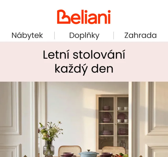 Beliani: Letní nábytek a stolování – cashback 2500 Kč | červenec 2026