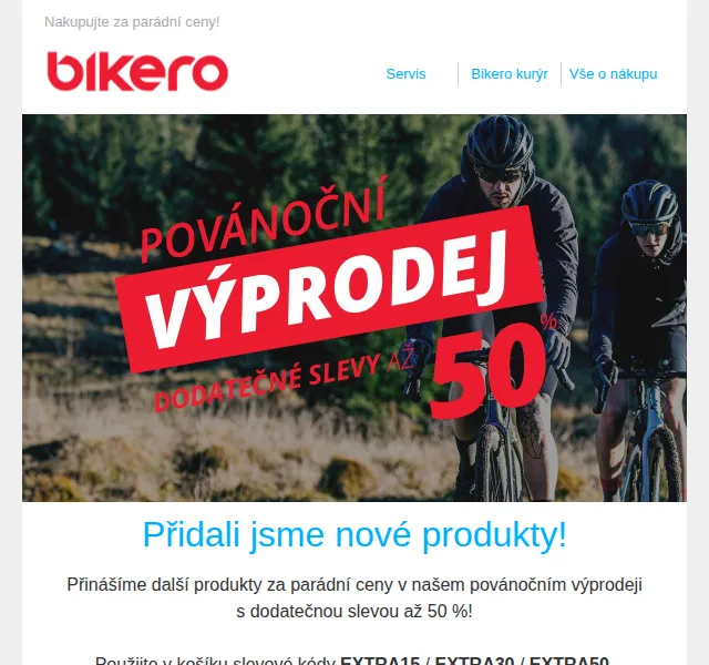 czbikero: Dodatečné slevy až 50 % – červenec 2026 | Nuslet.cz