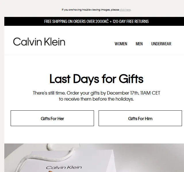 Calvin Klein: Last Days for Gifts – červenec 2026 | Nuslet.cz