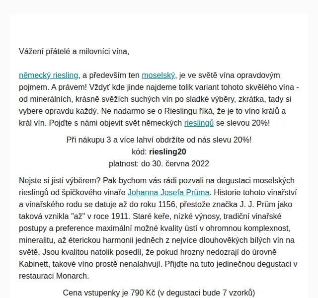 Premier Wines & Spirits: Německý riesling se slevou 20% – červen 2026 | Nuslet.cz