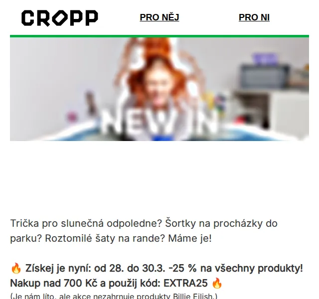 Cropp: -25 % na vše – březen 2026 | Nuslet.cz