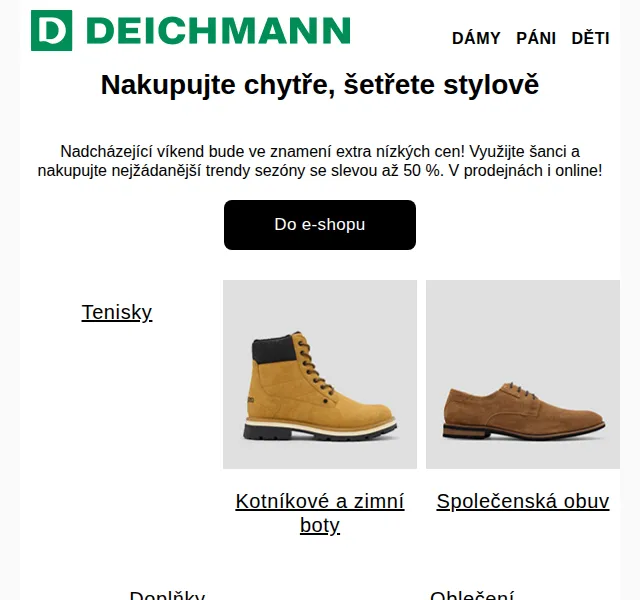 DEICHMANN: Sleva až 50 % na obuv – červenec 2026 | Nuslet.cz