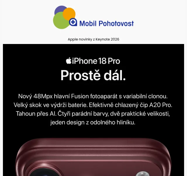 Mobil Pohotovost: Apple novinky – září 2026