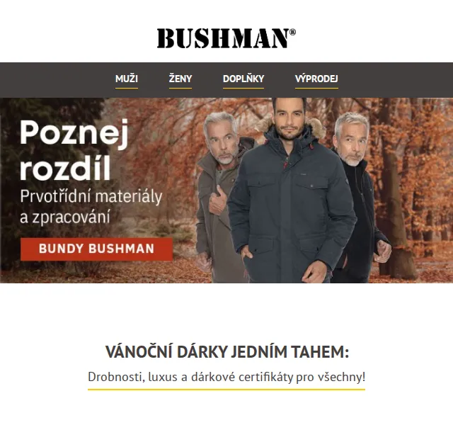 BUSHMAN: Vánoční dárky s prodlouženou výměnnou lhůtou – červenec 2026 | Nuslet.cz