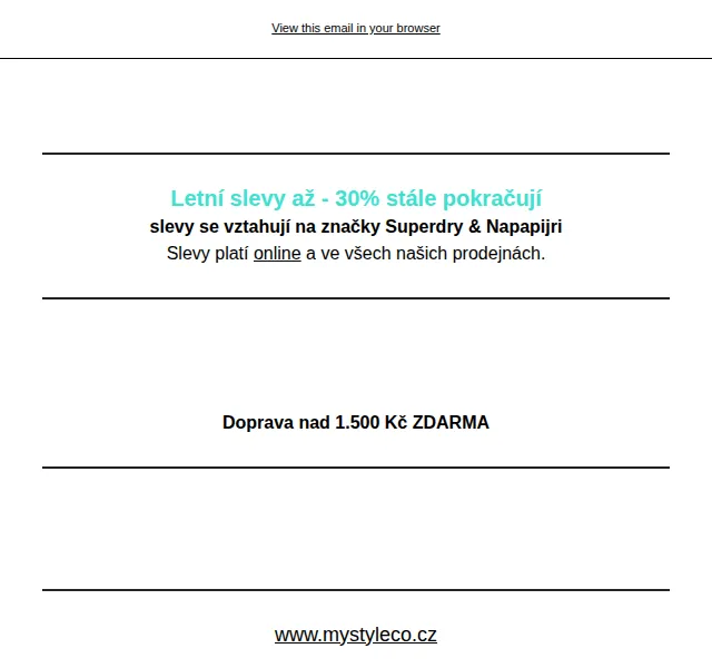 Mystyleco.cz: Slevy až 30 % na Superdry a Napapijri – srpen 2026 | Nuslet.cz
