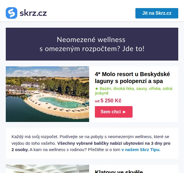 Vánoce na Skrz: Wellness pobyty od 2 545 Kč – červenec 2026 | Nuslet.cz