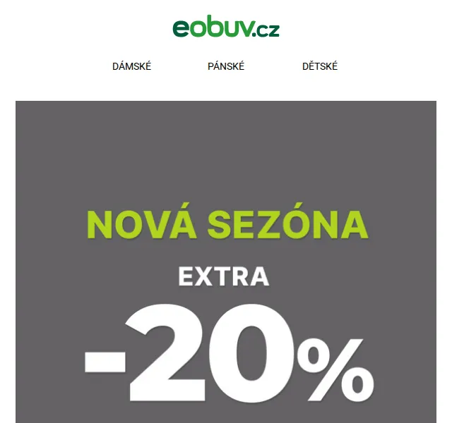 eobuv.cz: Sleva 20 % na novou sezónu – červenec 2026 | Nuslet.cz