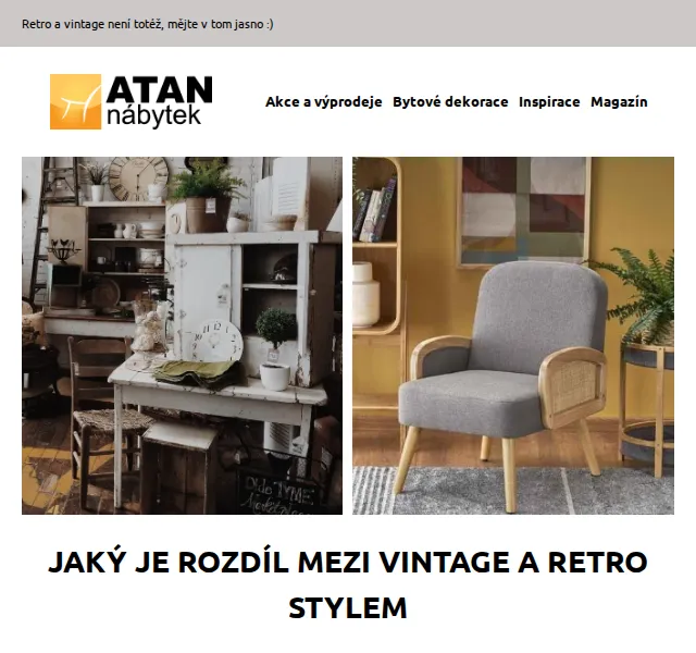 ATAN nábytek: rozdíl mezi retro a vintage stylem – červen 2026 | Nuslet.cz