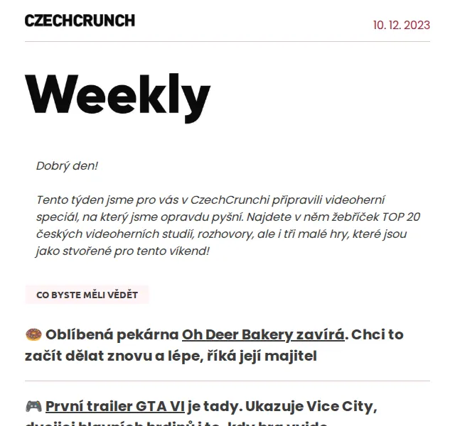 CzechCrunch: Speciál o videohrách a tipy na dárky – prosinec 2026 | Nuslet.cz