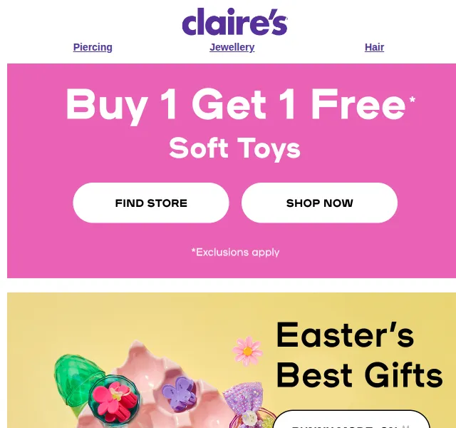 Claire's: Slevy na jarní must-haves a velikonoční dárky – červenec 2026 | Nuslet.cz