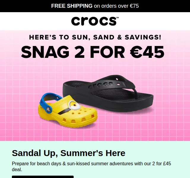 Crocs: 2 páry sandálů za €45 – červenec 2026 | Nuslet.cz