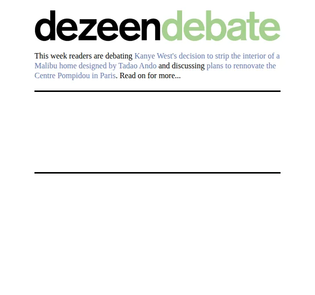 Dezeen Daily: Týdenní debaty o architektuře – červenec 2026 | Nuslet.cz