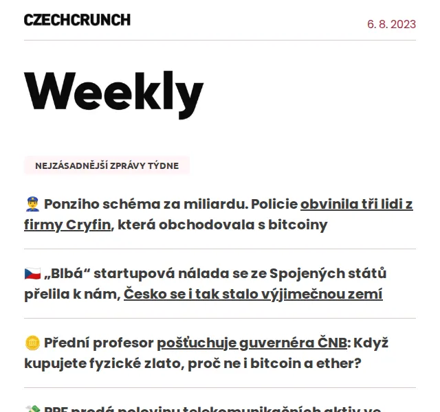 CzechCrunch: Ponziho schéma za miliardu – červenec 2026 | Nuslet.cz