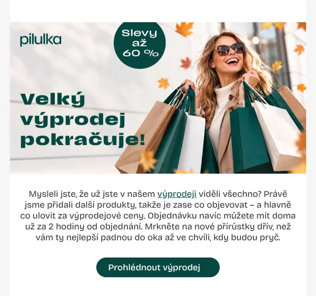 Pilulka.cz: Výprodej se rozrostl – září 2026