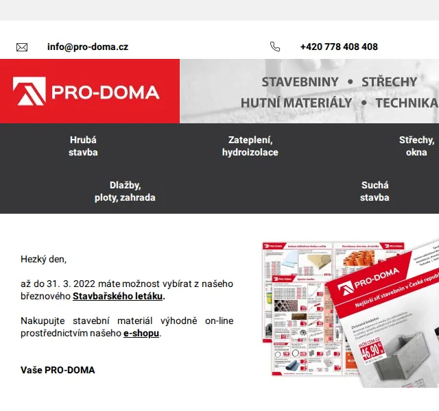 Pro-doma: Stavbařský leták – slevy na izolace do 31.3.2026 | Nuslet.cz
