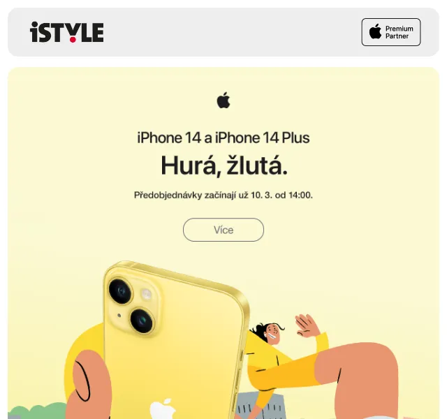 iSTYLE: iPhone 14 (žlutá) a iPhone 14 Plus – březen 2026 | Nuslet.cz